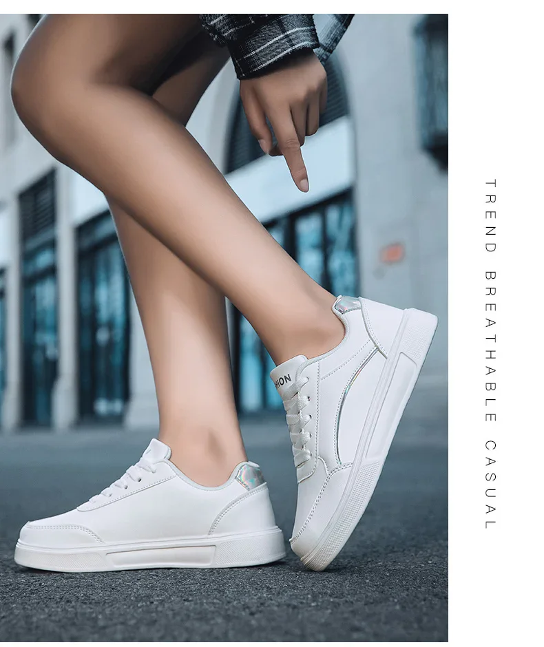 Description Picture 6 of itemLeather Women Shoes Sneakers Trend Casual Shoe Italian Breathable Leisure Sneakers Non-slip Footwear Women Vulcanized Shoes