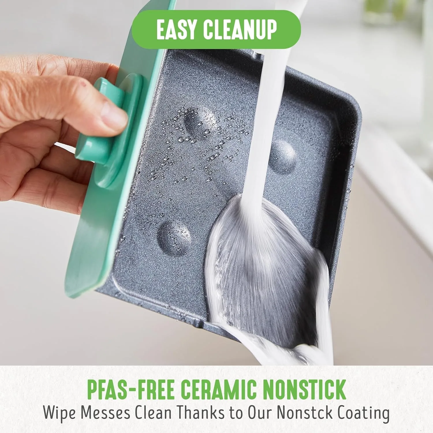 3-in-1 Breakfast Maker Station, Ceramic Nonstick Dual Griddles & Breakfast Sandwiches, 2 Slice Toast Drawer, Turquoise 5