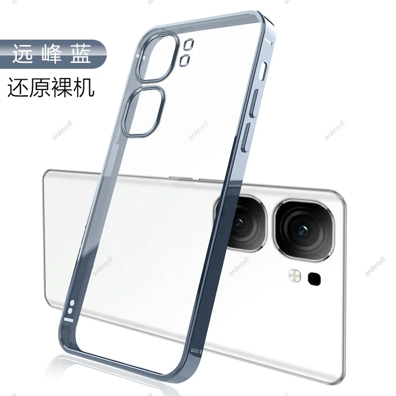 Luxury Electroplated Transparent Soft Silicone Back Cover with TPU Bumper
