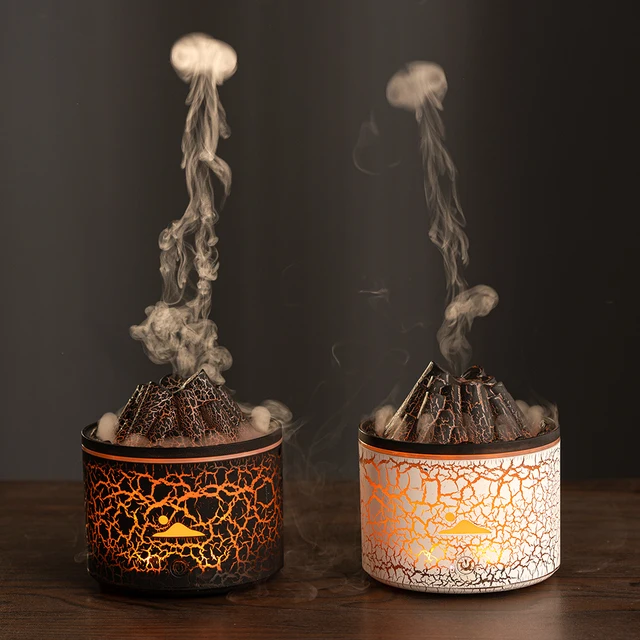 New Creative Volcanic Lava Aromatherapy Machine Home Desktop Humidifier Simulated Smoke Ring Flame Aromatherapy Machine 6