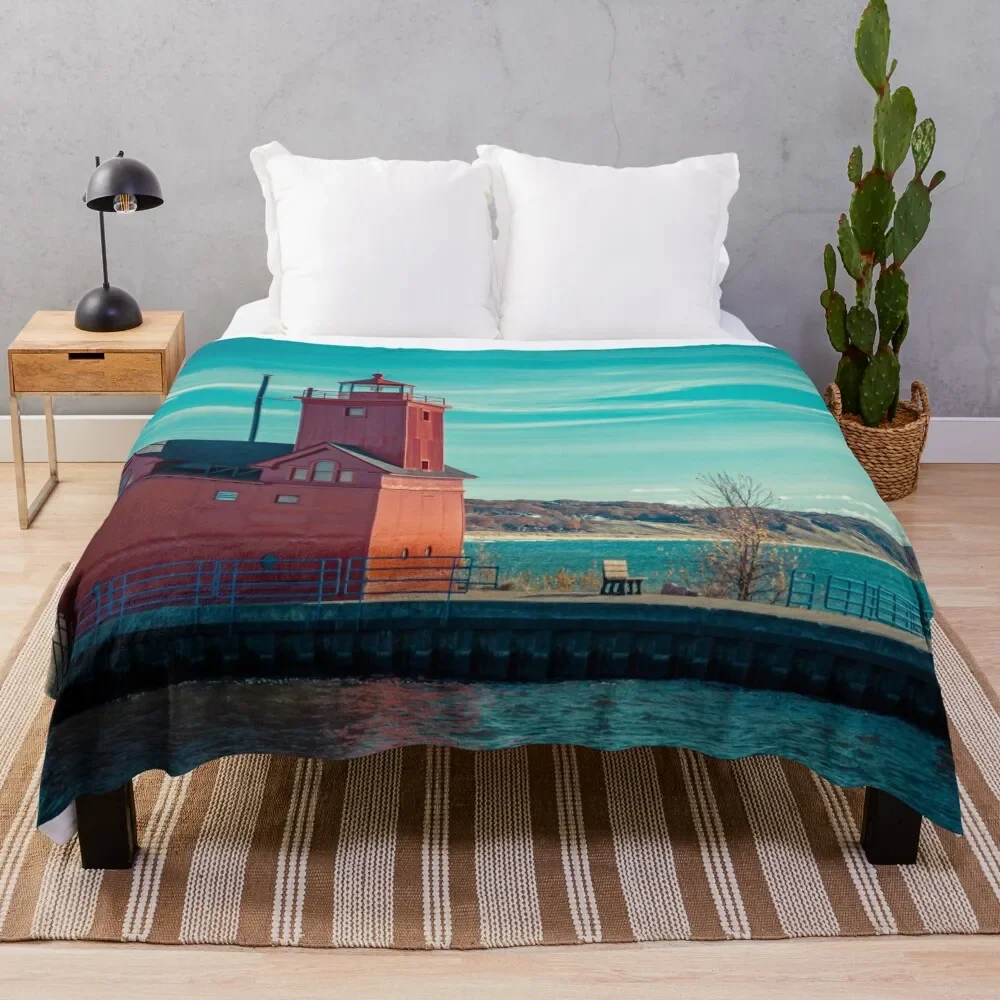 Sunny Summer at Big Red Throw Blanket Fluffys Large Cute Plaid Soft Plush Plaid Blankets