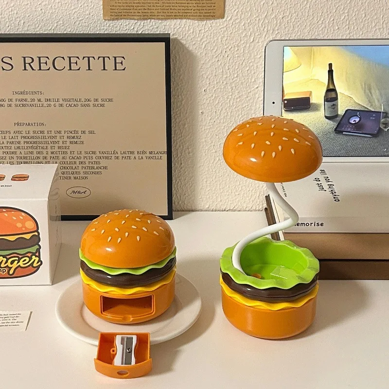 Hamburg Night Light Pencil Sharpener LED Reading Lamp Storage Atmosphere Table Lamp Perfect DIY Bedroom Decoration Gift