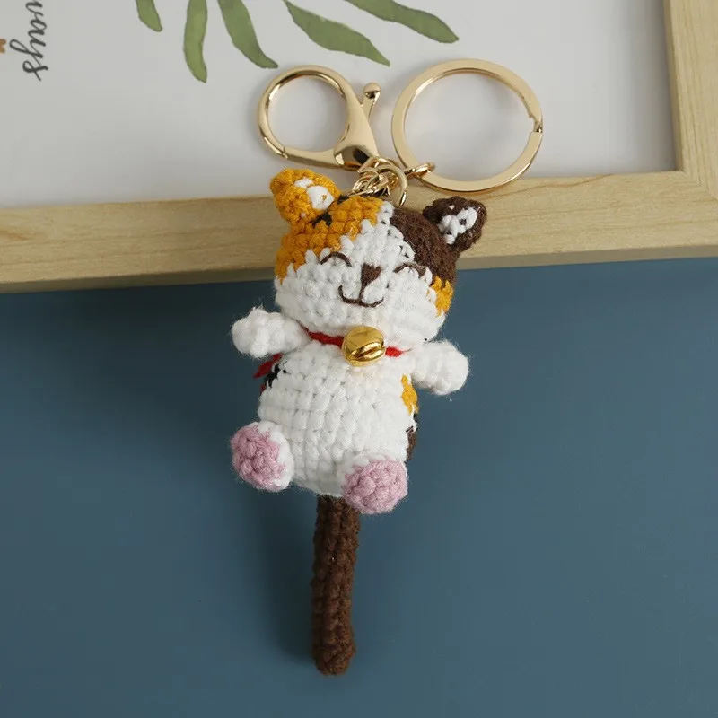 Small Cat Crochet Keychain Handmaking Crochet Cute Kitten Keyrings For Bag Pendant Knitting Animal Doll Keychain For Gift Custom 13 S6dff6339abb94783af51337167586772B