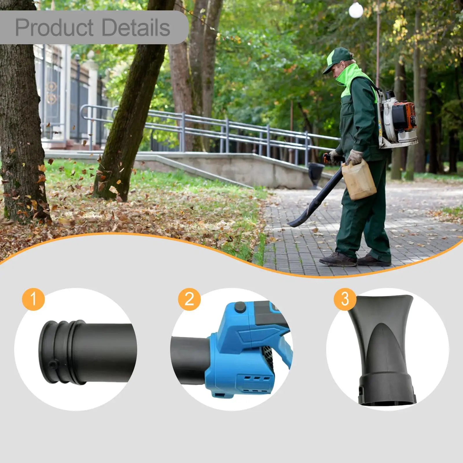 Cordless Leaf Blower 6 Speed Adjustable Multipurpose for Patio Garden House