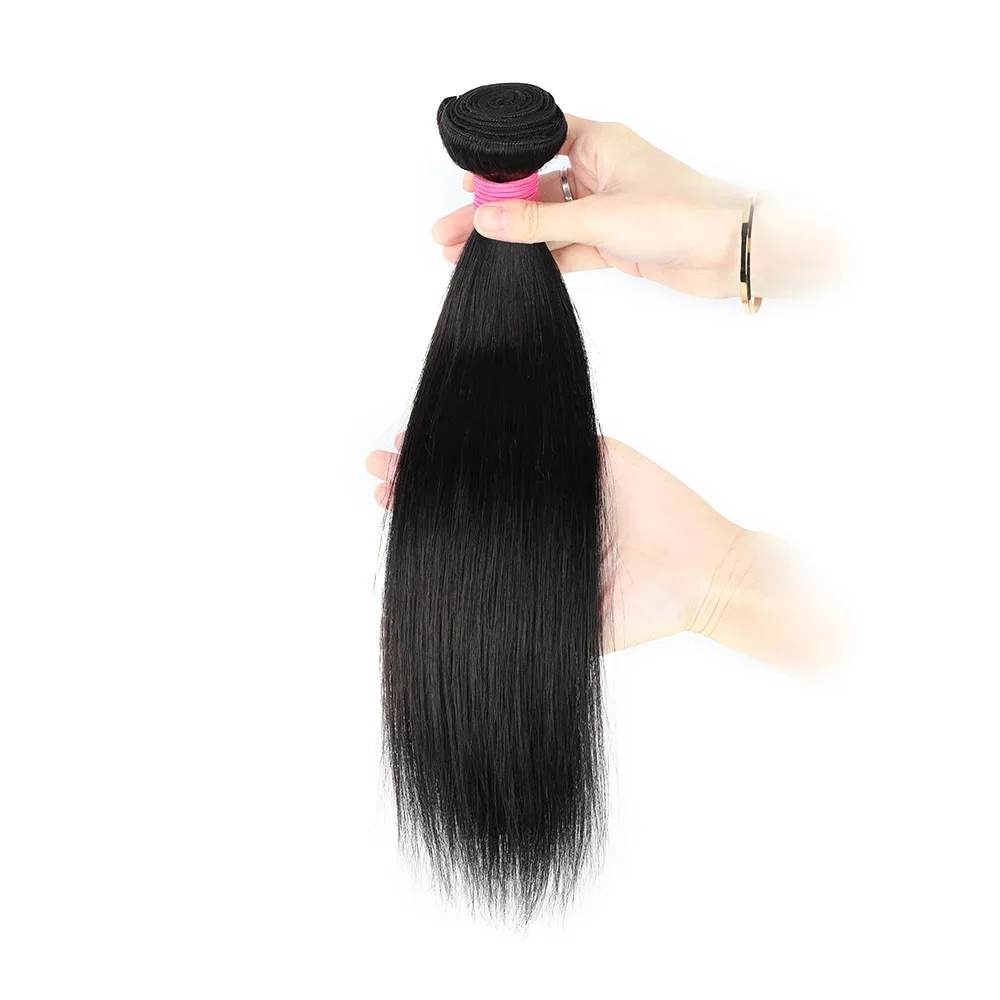 Straight Human Hair Bundles Brazilian Remy Hair Weave Bundles 10a Grade Double Draw Straight Extensions 90-95g/PC