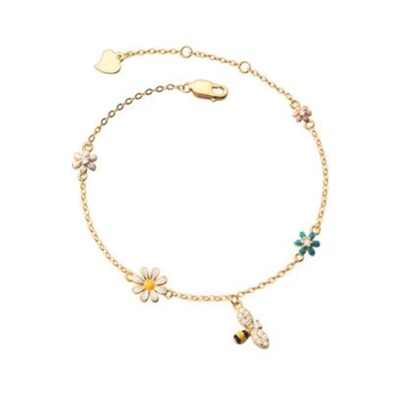 Baobei margherita bracciali donna argento sterling 925 blu zirconi margherita cristallo infinito braccialetto infinito elegante gioielleria raffinata per le donne ragazze con portagioie