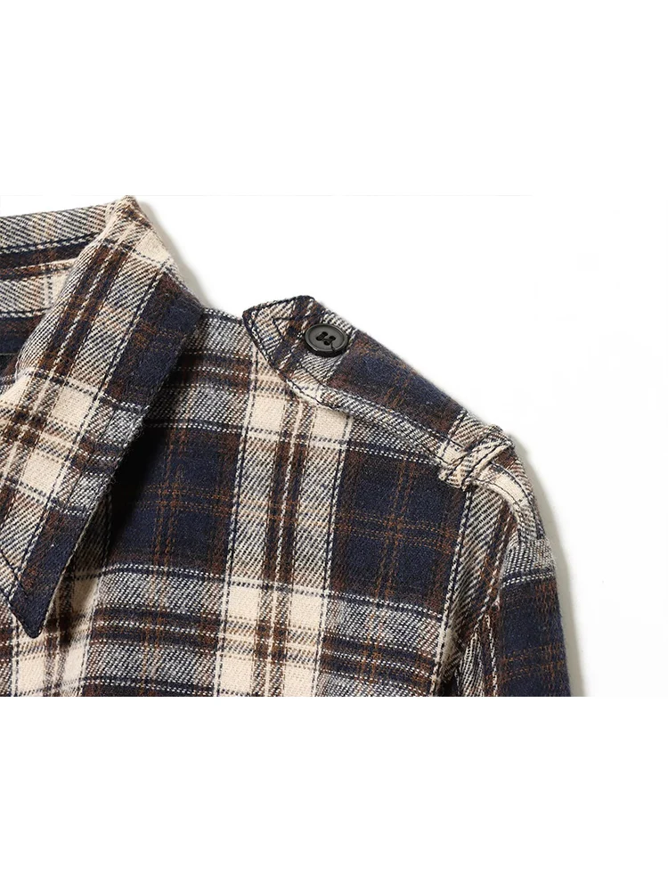 Fashion Women Retro Lapel Long Dress Long Sleeve Casual Classic Plaid Print Shirt Dress Chic Slimming Single Breasted Dress