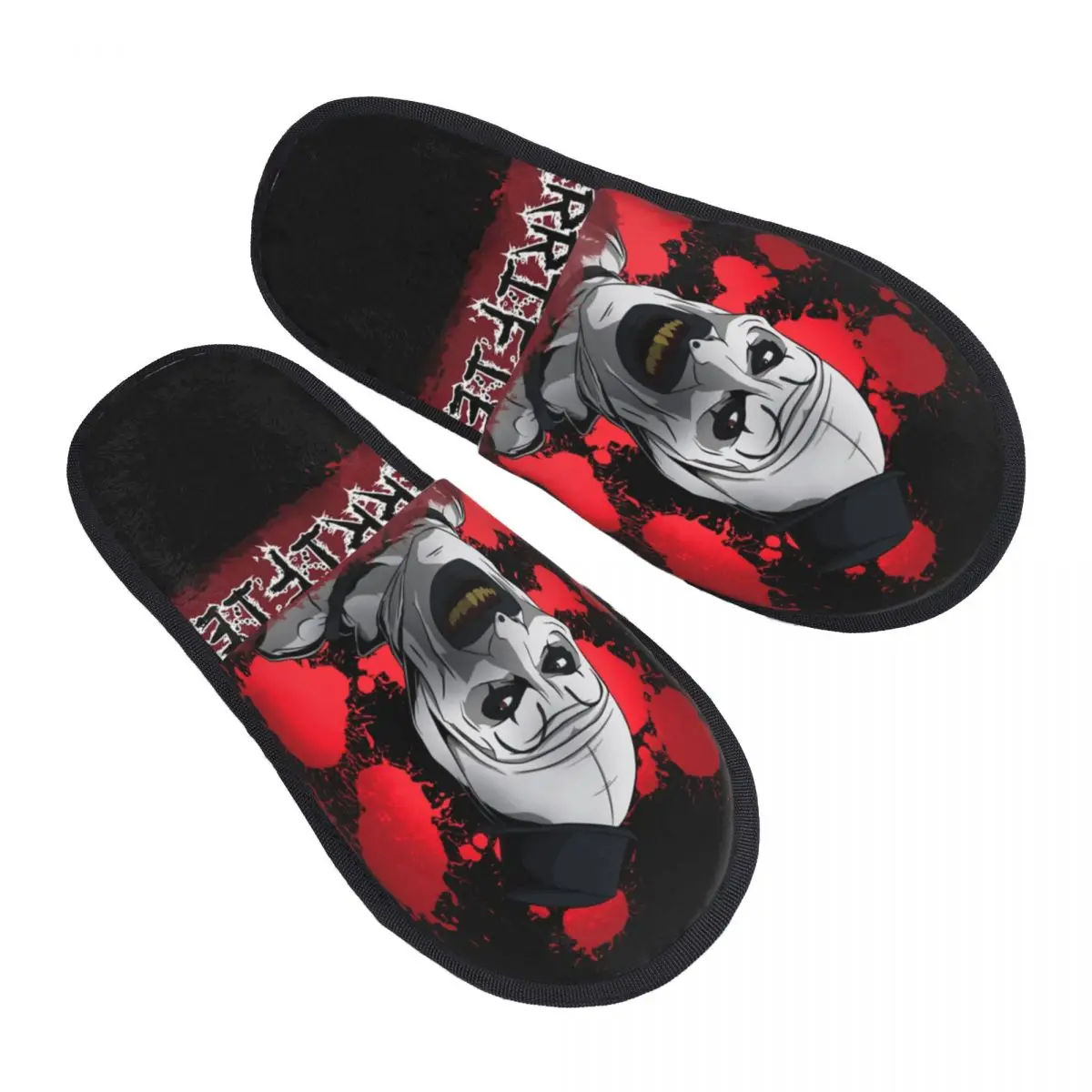 

Terrifiers Movie Art Horror Slasher Halloween Soft Scuff Memory Foam Slippers Women Bedroom House Shoes