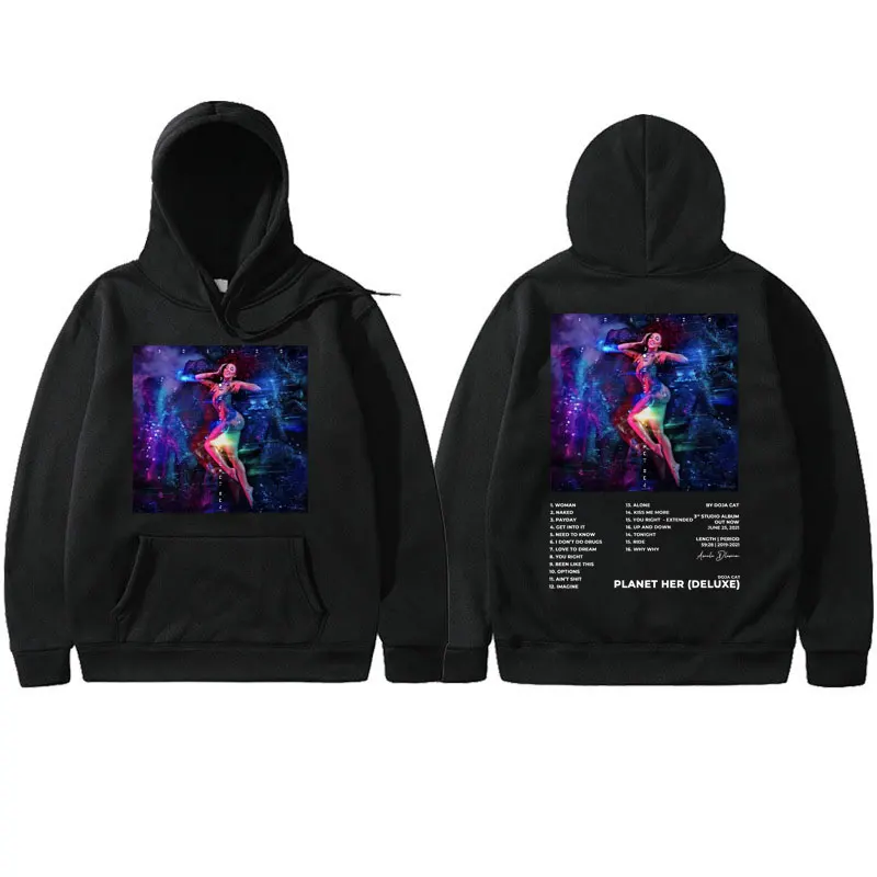 

Singer Doja Cat Album Double Sided Print Hoodie Men Women Fashion Trend Hip Hop Sweatshirts Vintage Casual Oversized Pullovers