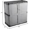 Rubbermaid Freestanding Storage Cabinet with Doors, 18"D x 36"W x 37"H, Medium Gray/Black, Two-Shelf Lockable Cabinet for Indoor 2