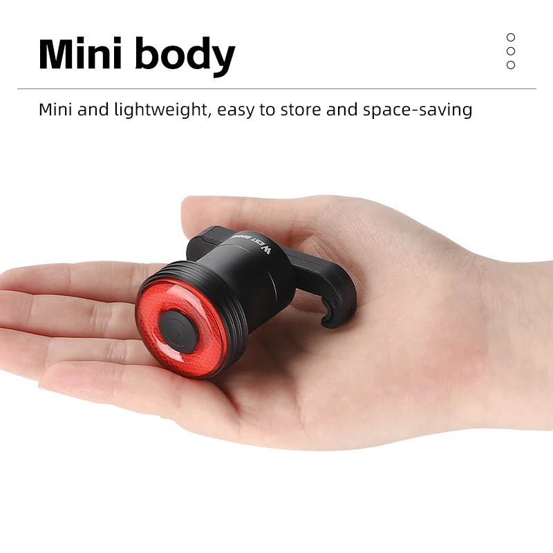 WEST BIKING Smart Bike Tail Light Brake Sensing Rear Light Quick Release Type-C Charging Cycling Taillight Bicycle Accessories Bicycle Light