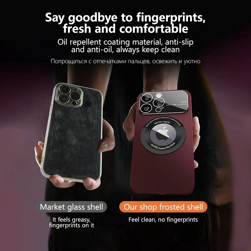 Per custodia magnetica Magsafe per iPhone 15 14 13 12 11 Pro Max Plus Cover per telefono con ricarica Wireless accessori per la protezione dell'obiettivo della fotocamera