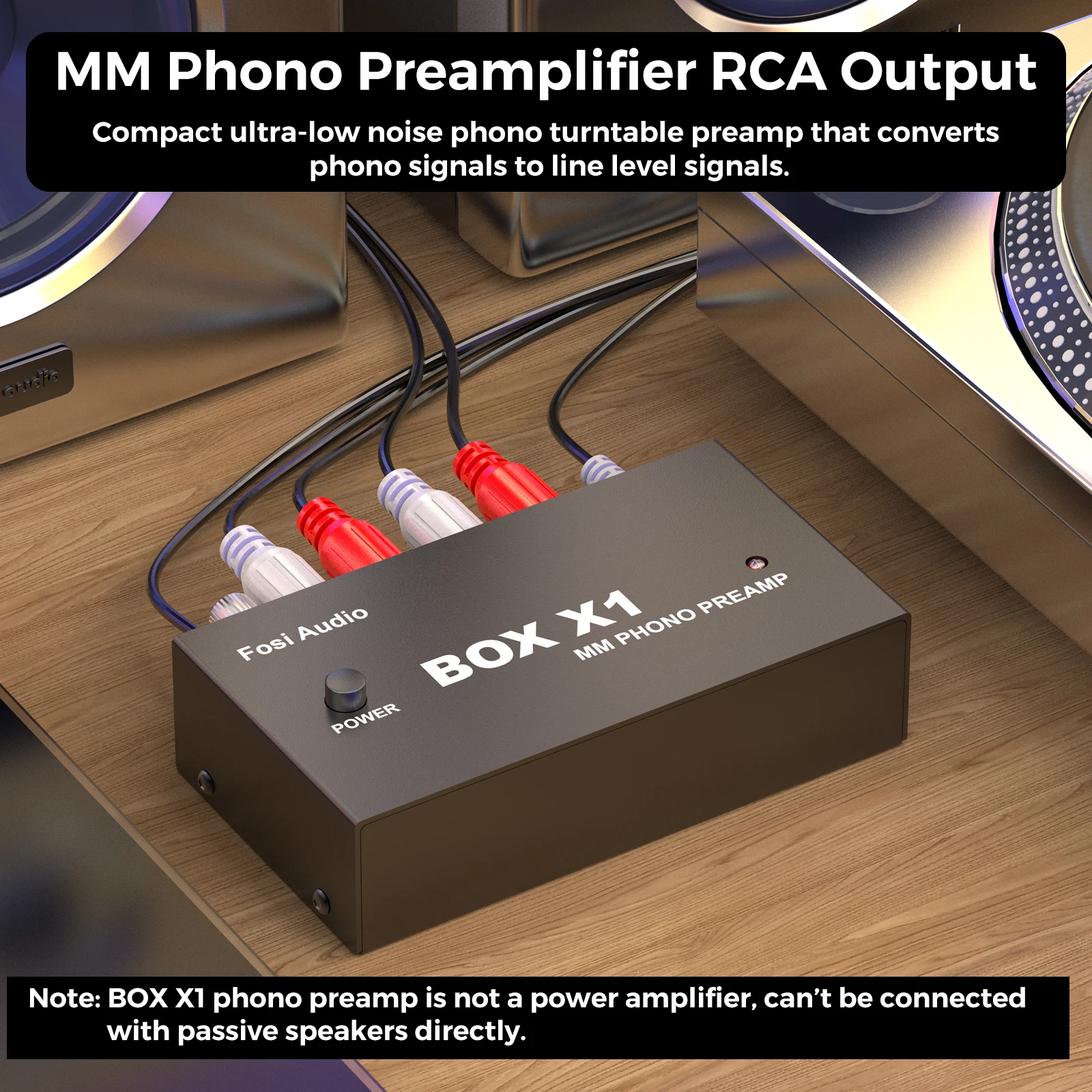 Fosi-preamplificador X1 para tocadiscos, Mini Audio estéreo con  amplificador HiFi de auriculares