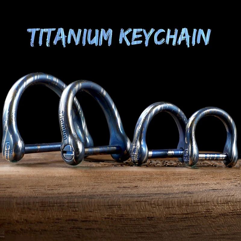 Titanium D Key Buckle Lightweight Horseshoe Keychain Camo Car Key Ring Holder for EDC Tool Accessories Gift Jewelry Wholesale