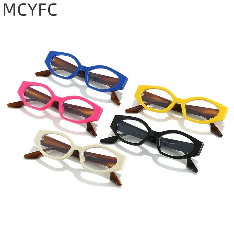 

MCYFC Retro Cat Eye Glasses Frame for Women Western Style PC Material Anti Blue Light Eyeglasses Abnormity Glasses Frames Men