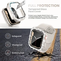 Coque en verre et diamant pour Apple Watch, 46mm 40mm 44mm 41mm 42mm 45mm, protection antichoc brillante, iWatch série 11 10 9 SE 7 8 3