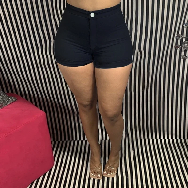 Women Sexy Skinny High Stretch Thin Shorts 2021 Female Summer Shorts Fashion Slim Fit Hip Short Jeans S-3XL Casual Bottoms Pop