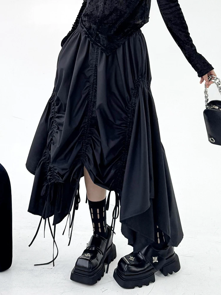 [EAM]  ź 㸮  ұĢ ش Drawstring  ٵ ĿƮ  м  ο   2025 1DJ0643