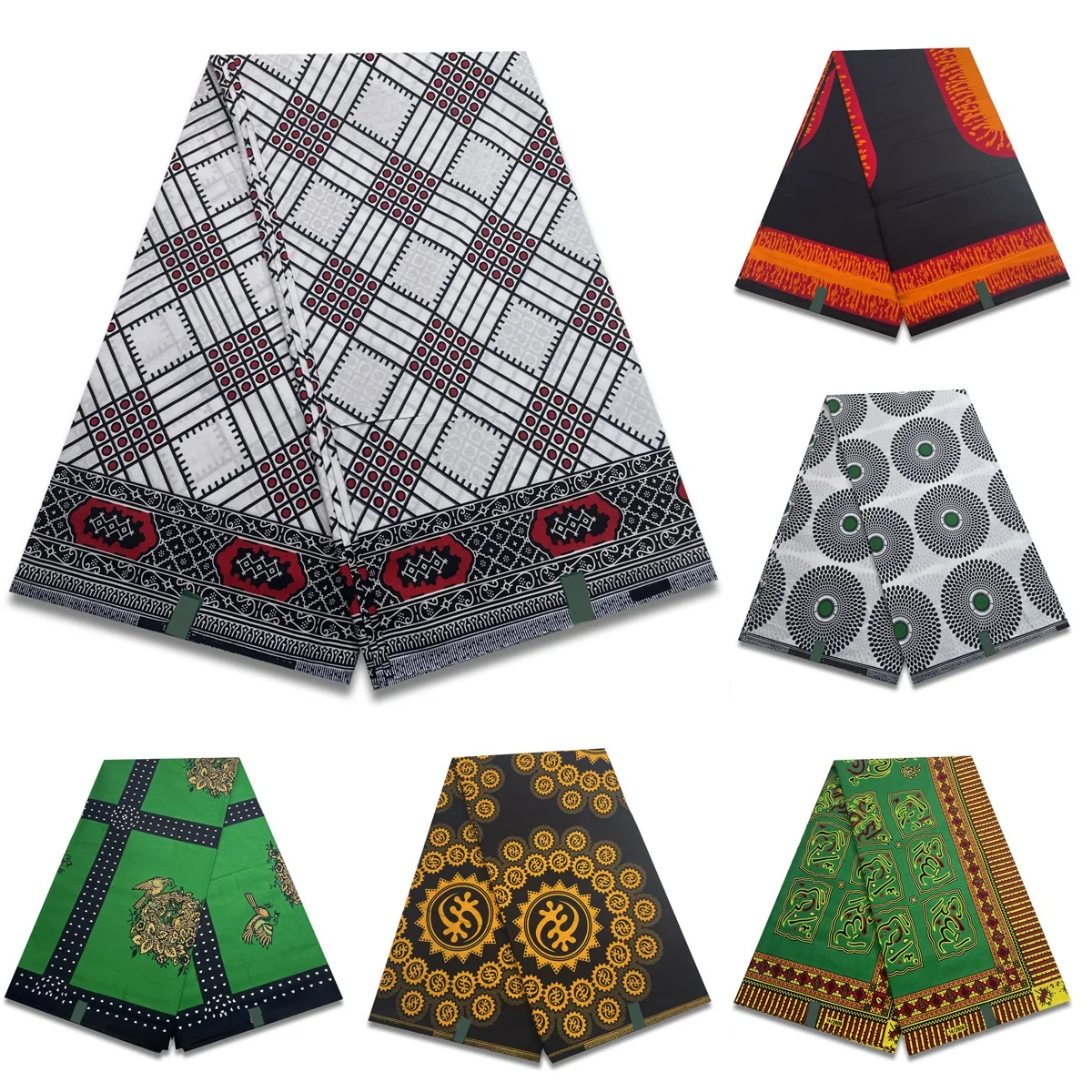 2024 Latest High Quality 100% Cotton Fabric African Ankara Veritable Wax Fabric Ghana Nigeria African Wax 6 Yards For Wedding 1