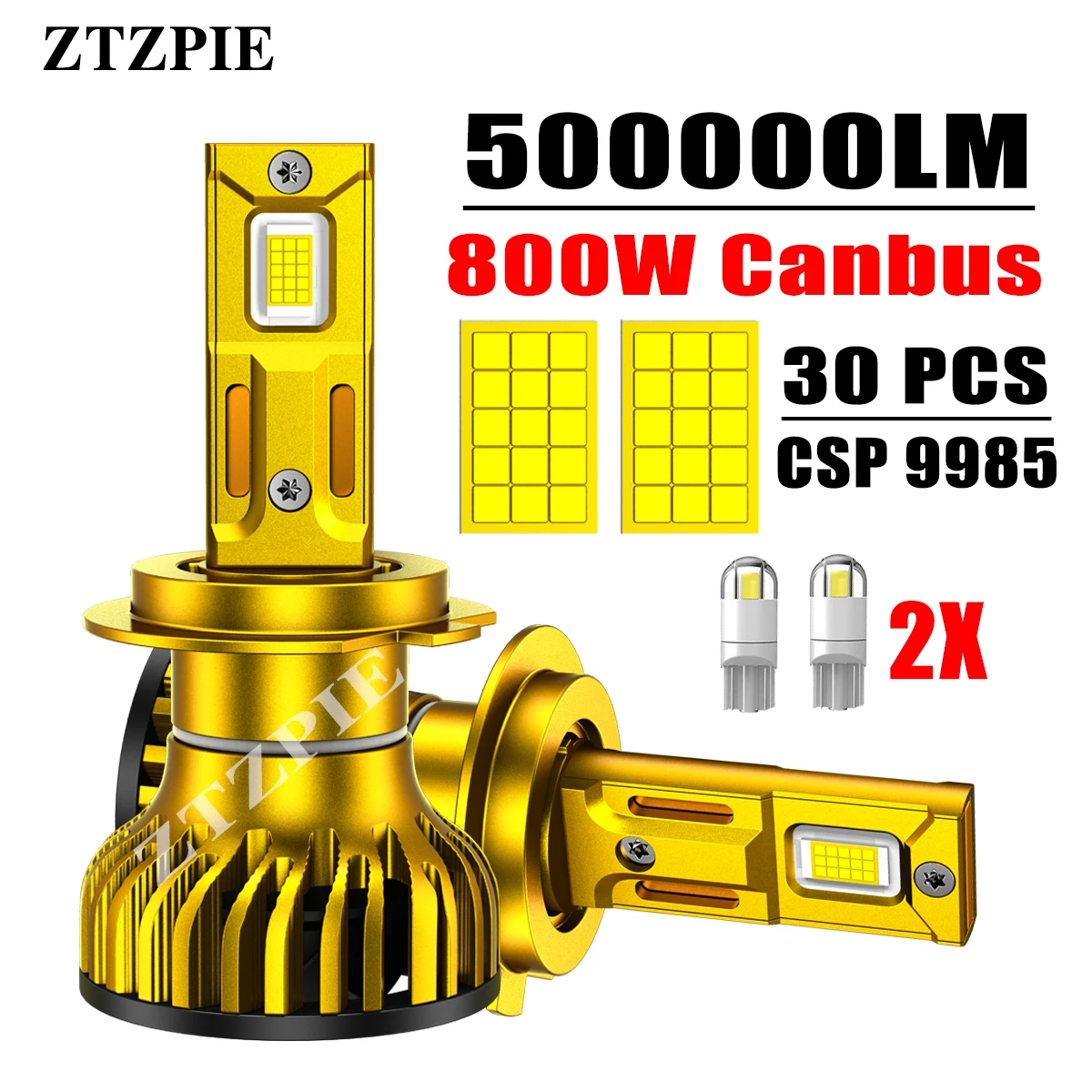 ZTZPIE 500000LM мощный Canbus автомобильные светодиодные фары 6000K HB3 HB4 9005 9006 H1 H7 H4 H11 лампы CSP 9985 чипы Противотуманные фары 800 Вт светильник