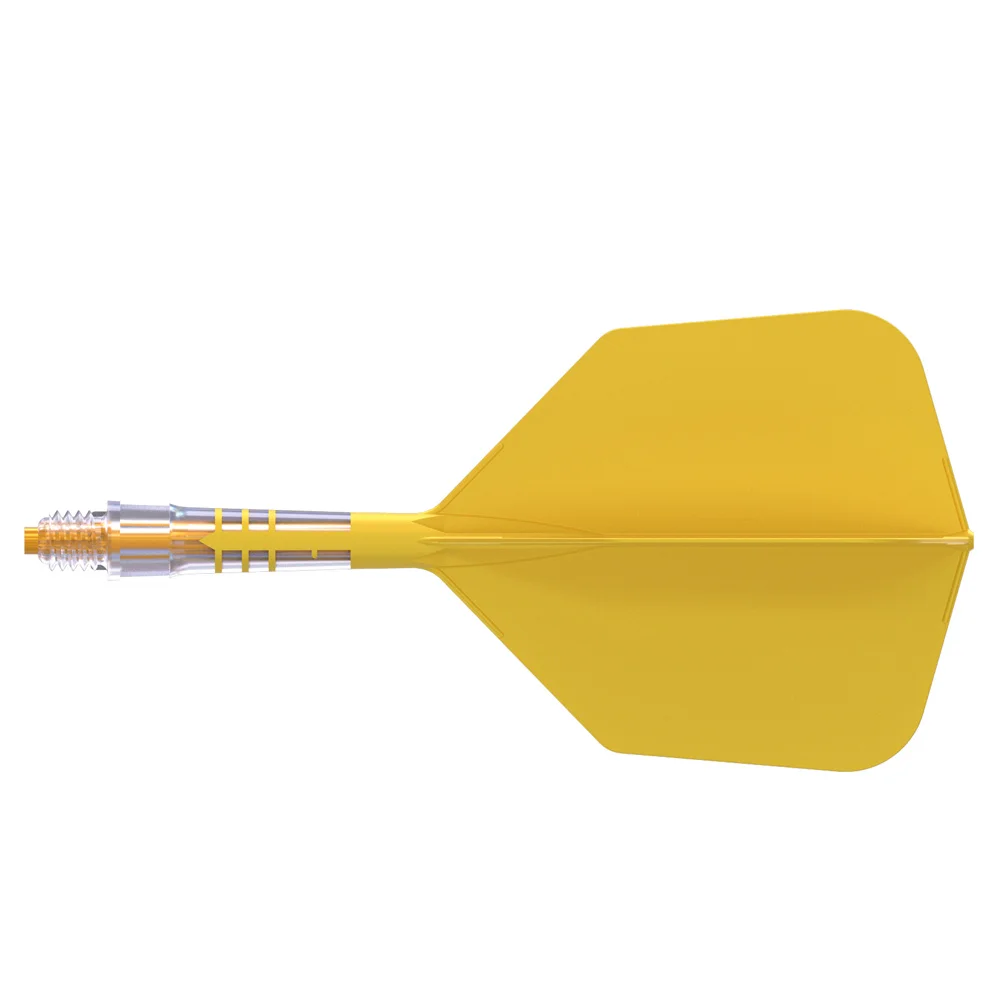 CUESOUL ROST T19 Carbon Integrated Dart Shaft and Flight Big Wing Shape-Yellow Flight with Yellow Shaft