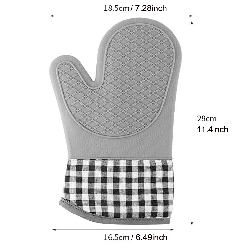 Silicone Heat-Resistant Kitchen Gloves – Quilted Non-Slip Oven Mitts for Cooking, Baking & Grilling
