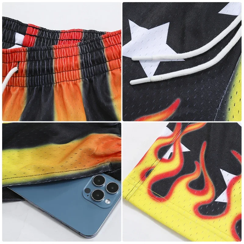 Men's Basketball Shorts Breathable Mesh Quick Dry Shorts Tie-Dye Sweatpants Casual Scanties Sober and Stylish Summer Swim Trunks