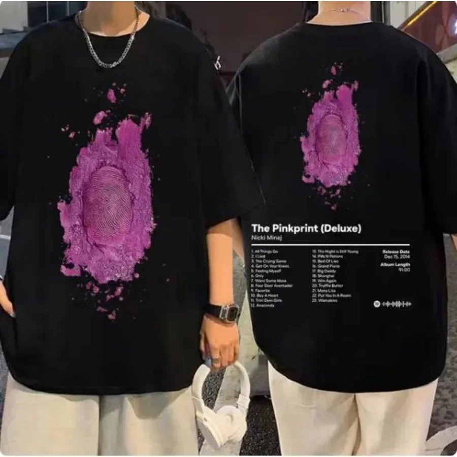 Rapper Nicki Minaj The Pinkprint Album T Shirt Donna Uomo Summer Fashion O-Collo Manica Corta Maglietta Divertente Graphic Tees Streetwear