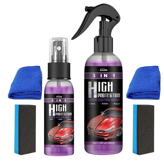 High Protection Car Spray Creative 3 In 1 Waterless Wash Car Detailed Spray  With Sponge Paint Protection Agent Car Accessories - AliExpress