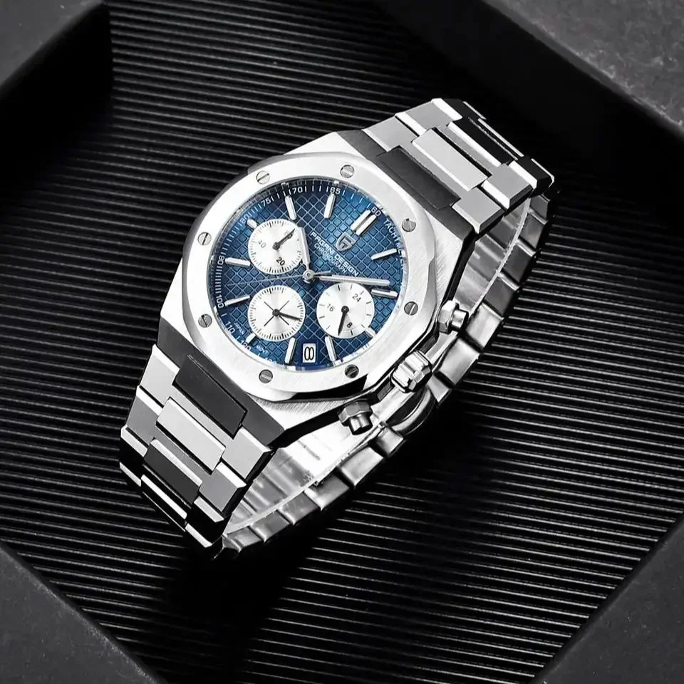 Pagani Design 2026 New 40mm Men's Quartz Watch Sapphire Stainless Steel Waterproof 20bar C3 Chronograph Reloj Hombre Man Watches, Alina Gadgets