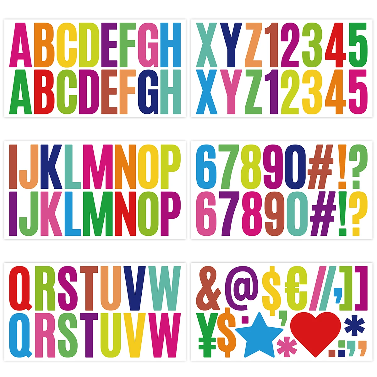 6 Stuks Alfabet Letter Stickers Zelfklevende Kleurrijke Sticker Voor Diy Art Project Hand Ambacht