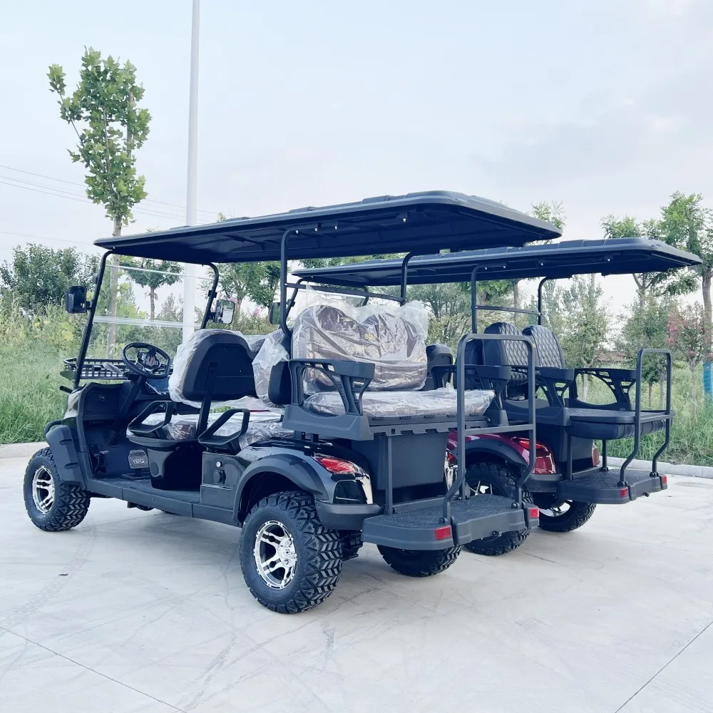 

Brand New Design Factory 2+2 4 Seat Sightseeing Bus Club Cart CE Electric Golf Buggy Hunting Car with Rain Cover