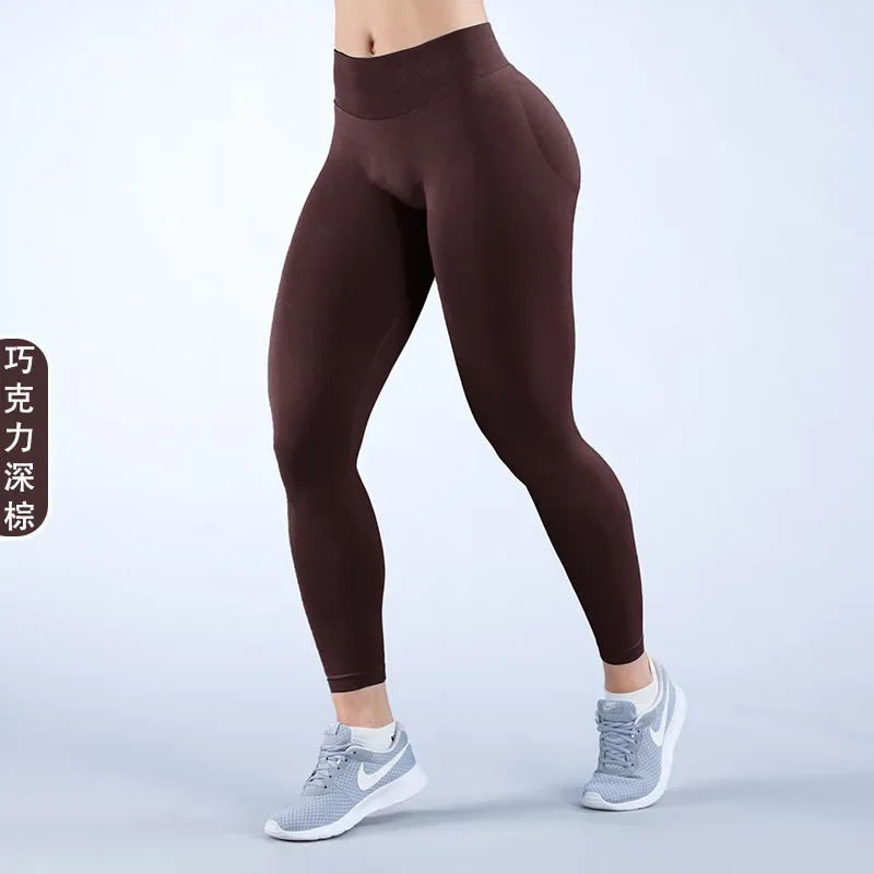TEVEO Impact Leggings for Women Seamless Yoga Pants Scrunch Butt Lifting Gym Leggings Low Ribbed Waistband Fitness Sports Tights 4