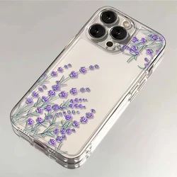 Purple Lavender Patterned Transparent Phone Case - Clear Cover - iPhone 12 Mini (Clear)