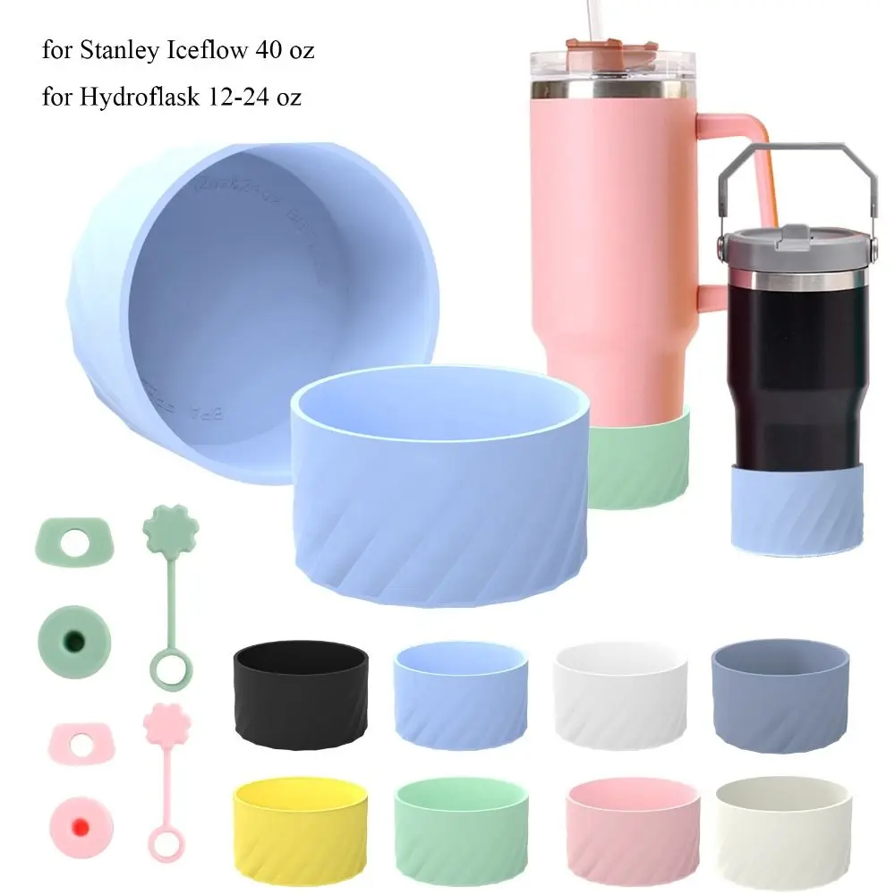 Description Picture 2 of item7.5cm Silicone Boot Bottom Sleeve for Stanley Iceflow 40 oz Anti-Slip Water Bottle Pad Spill Proof Stopper Cup Accessories