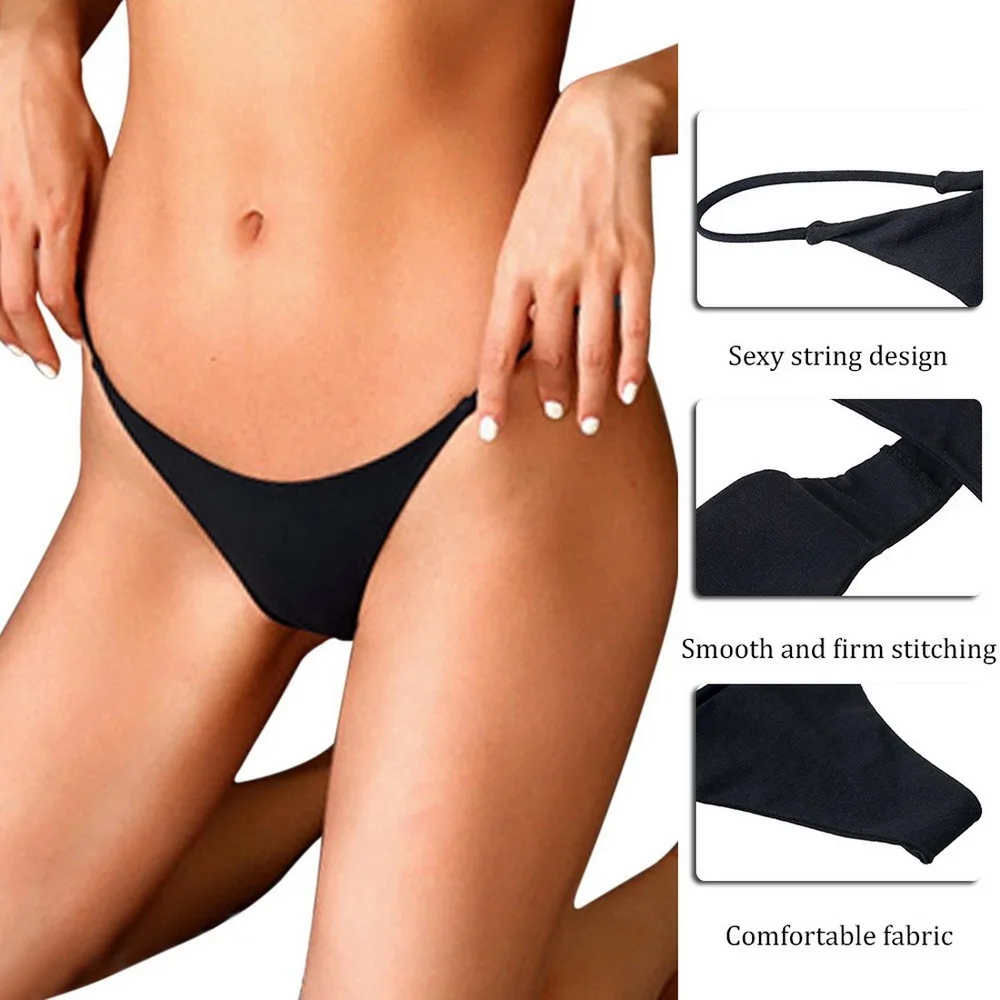 Bikini con Tanga para mujer, bañador Sexy, pantalones cortos de