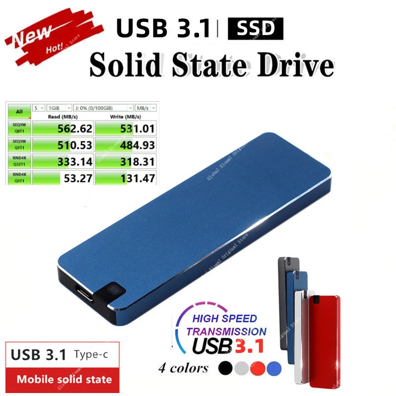 

1TB 4TB Portable SSD 16TB High-speed Mobile Solid State Drive 2TB 8TB SSD Mobile Hard Drives External Storage Decives for Laptop