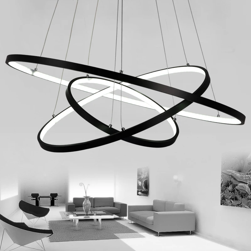 

New Dining Room Ring Ceiling Chandelier Home Decor Indoor Lighting Modern LED Ceiling Chandeliers for Villa Living Room Bedroom