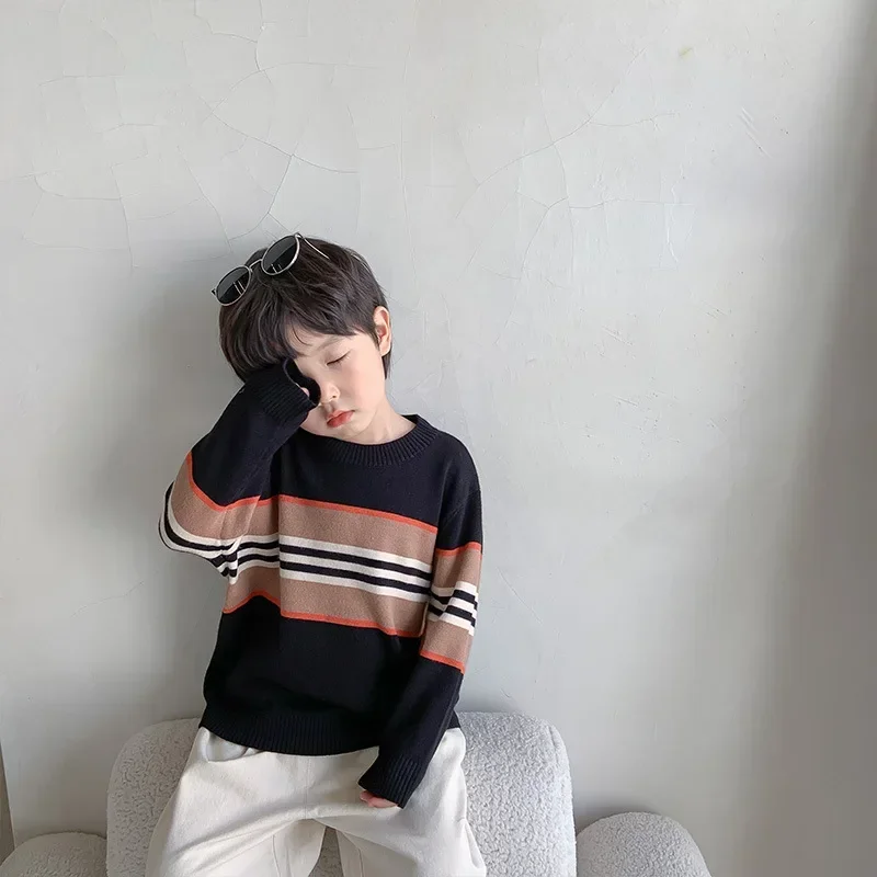남아용 스웨터 어린이 겉옷 상의, 우아한 양털, 두꺼운 따뜻한 겨울 가을 뜨게 풀오버, 어린이 의류, 2021