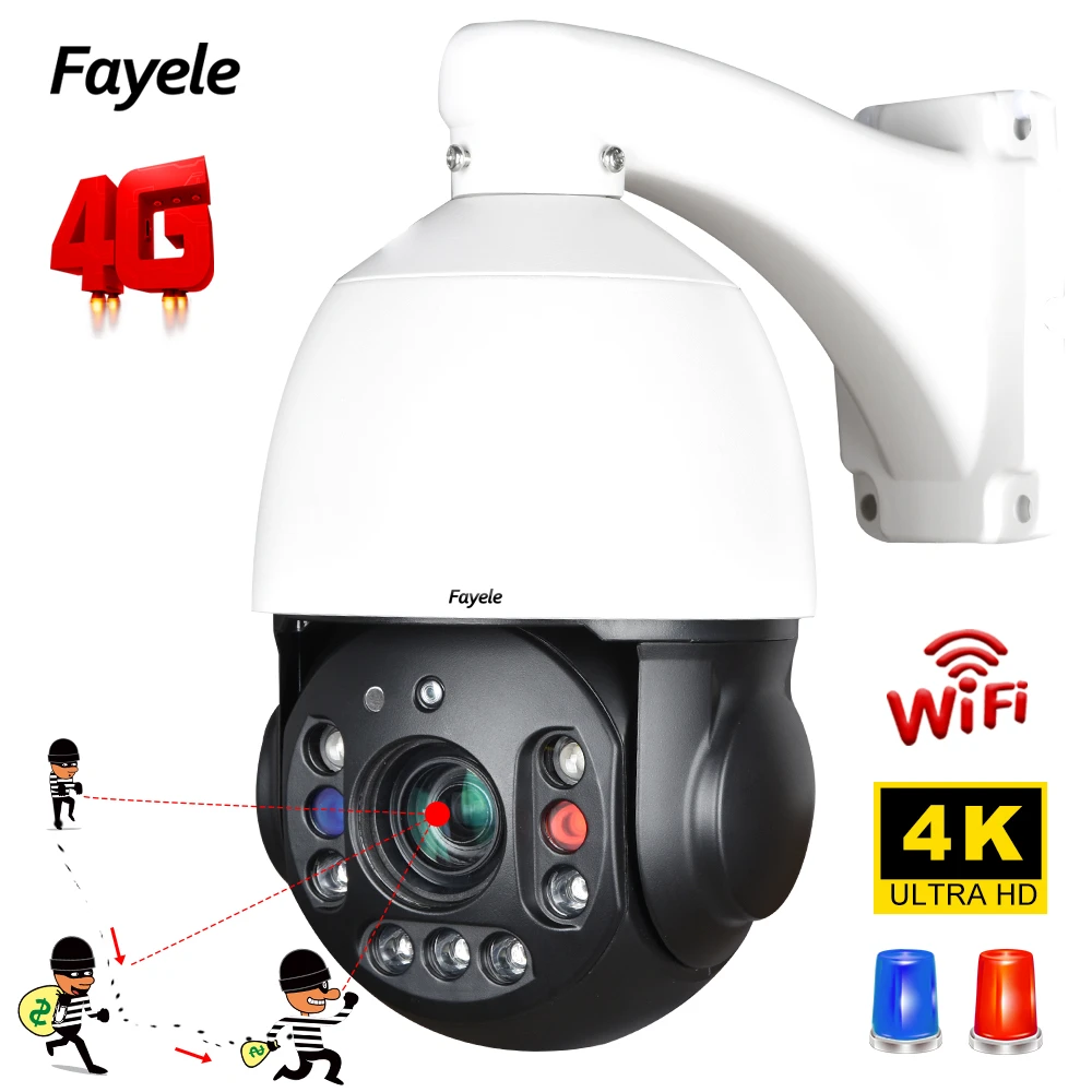 Outdoor Wifi Ip Camera 5mp 4g Sim Ai Auto Tracking 30x Zoom 2way Audio