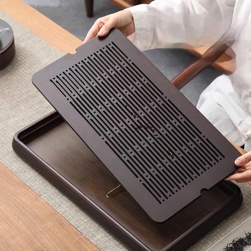 GIANXI Home And Kitchen Wooden Tray Rectangle Bamboo Tea Tray For Chaban Tea Table Coffee And Tea Tools Decorative Tray