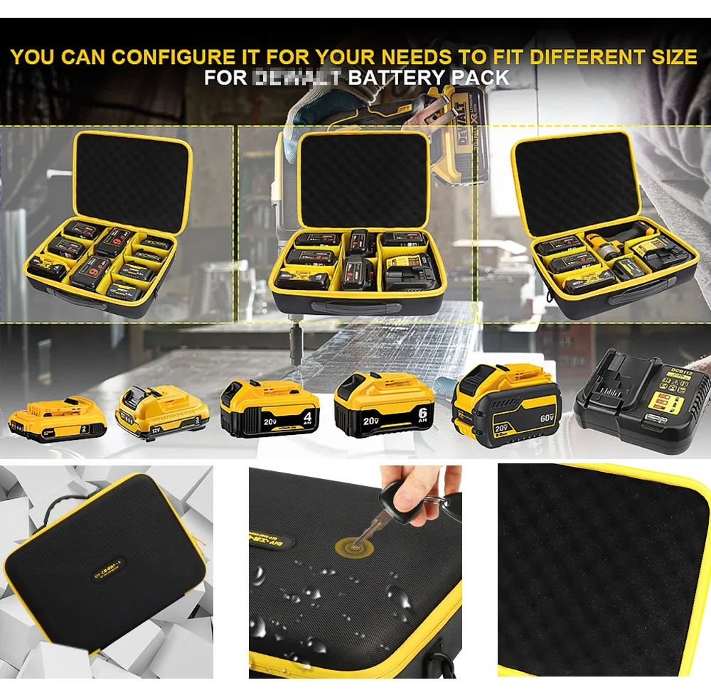 Portable Power Tool Battery Storage Case Waterproof accessories box For DEWALT e
