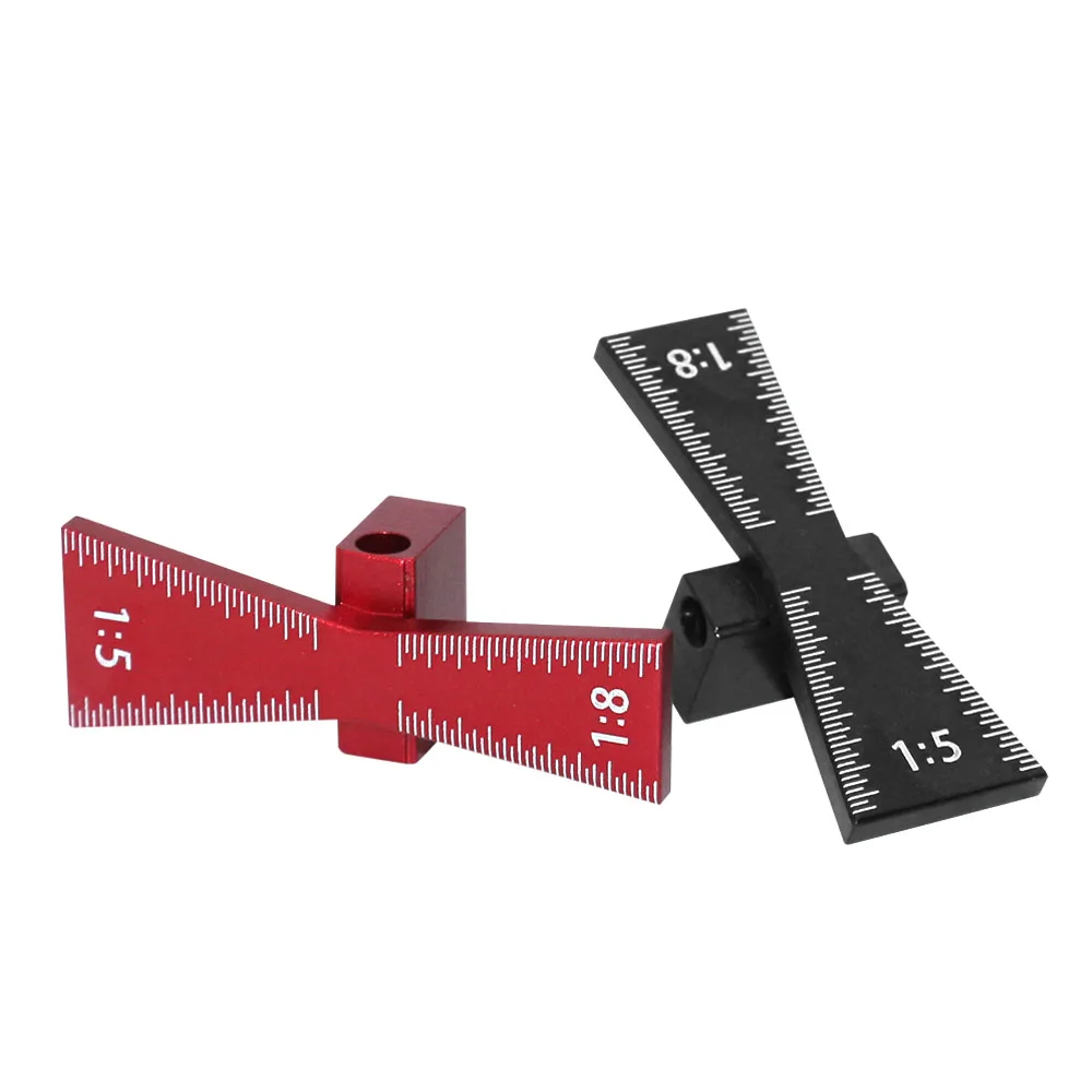 thumbnail image 2 of Woodworking Dovetail Marker Aluminum Alloy Dovetail Marking Template 1:5 & 1:7 Wood Joint Gauge With Scale Dovetail Guide Tools 2 of 13