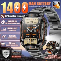 Nouvelle Montre Connectée Militaire 2026 avec Batterie 1400 mAh, Écran AMOLED 2,01 Pouces, Étanchéité 10 ATM, Suivi GPS Sportif, pour Hommes Android et iOS 1