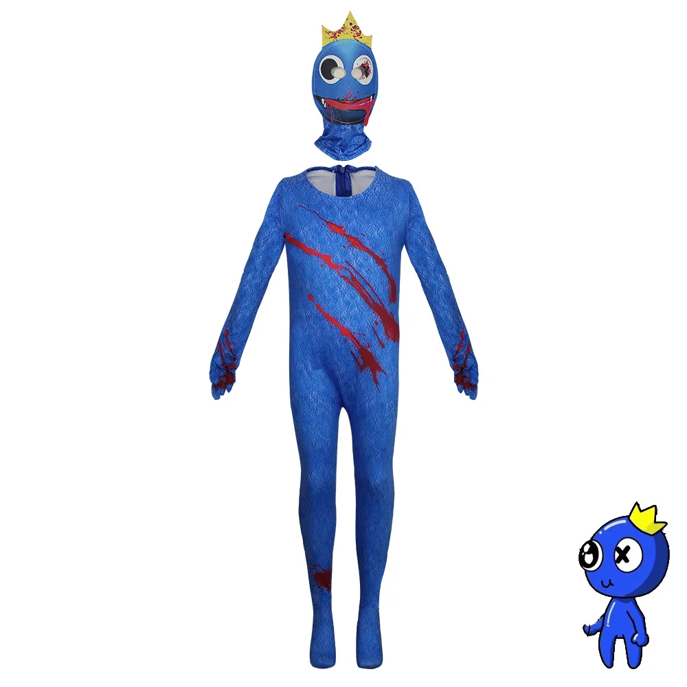 

Rainbow Friends Show Costume Halloween Blue Little Monster Costume Onepiece Dress Blue