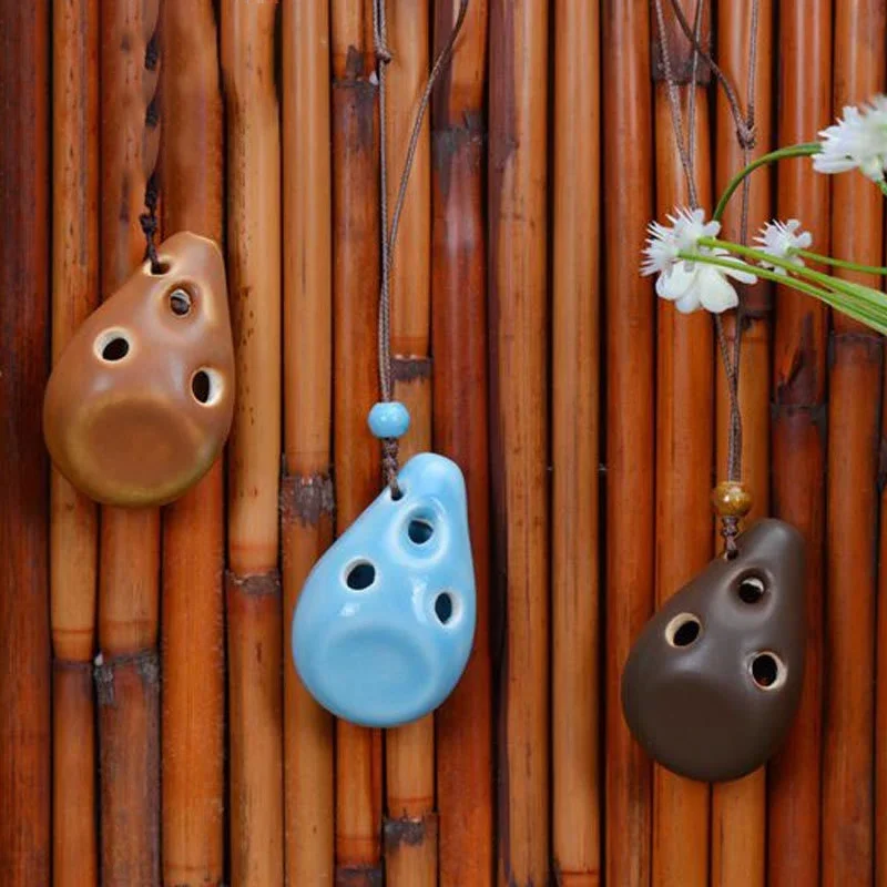 Small Flute Color Clay Ocarina 6 Holes Portable Whistle For Children