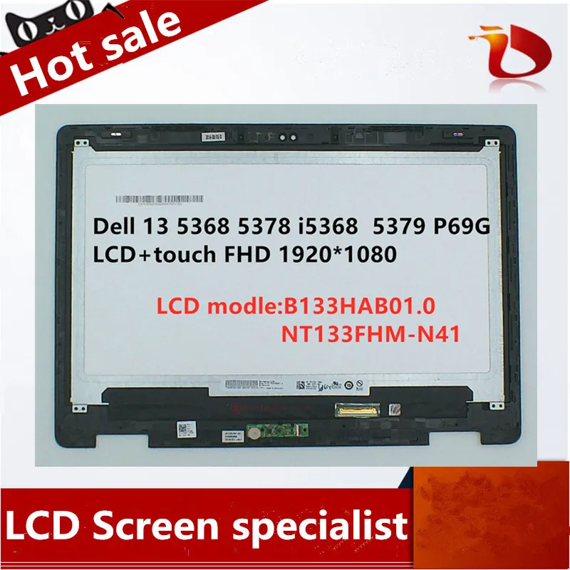

Original 13.3 Portable Display for Dell Inspiron 13 5379 5368 5378 0fctg8 Lcd Touch Screen Fhd 1920*1080 Square Frame Replacemen