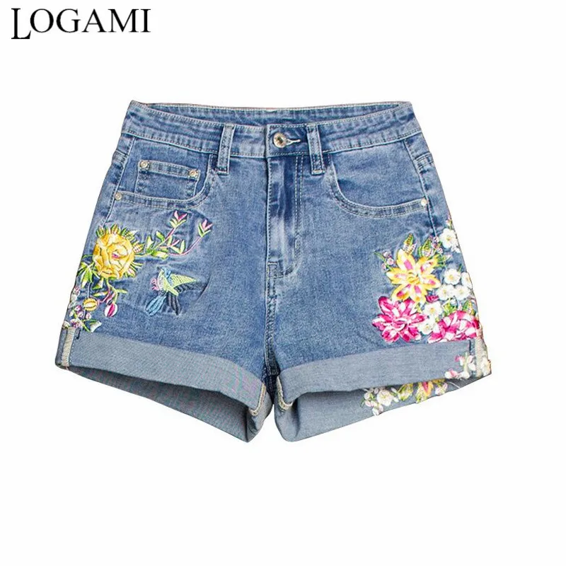 LOGAMI Bird Flower Embroidery Denim 