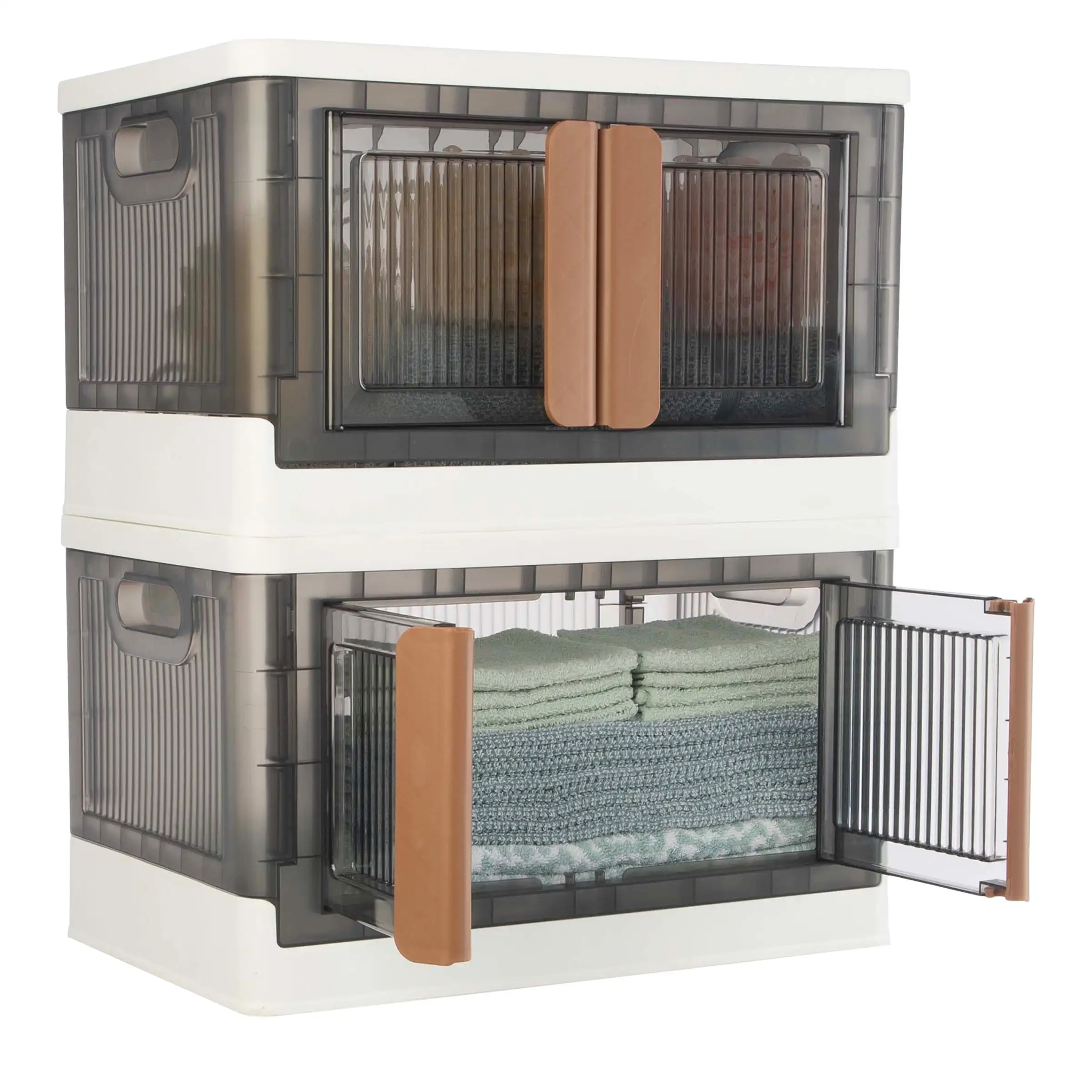 

Home-Complete Set of Two 8.4G Capacity Collapsible Storage Bins with Lids