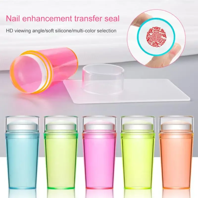 

Nail Stamper With Scraper Jelly Silicone Head Stamp for French Nails Printing Nail Art Stamping Plate Manicure Accessories Tools